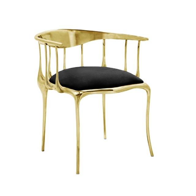 velvet golden dining chair