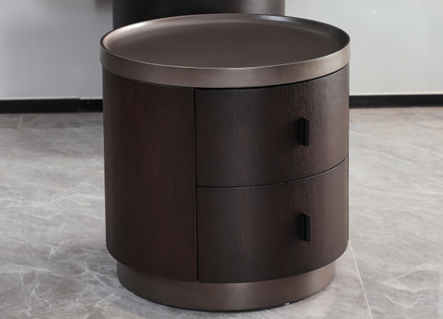 Smoked Oak Veneer Nightstand