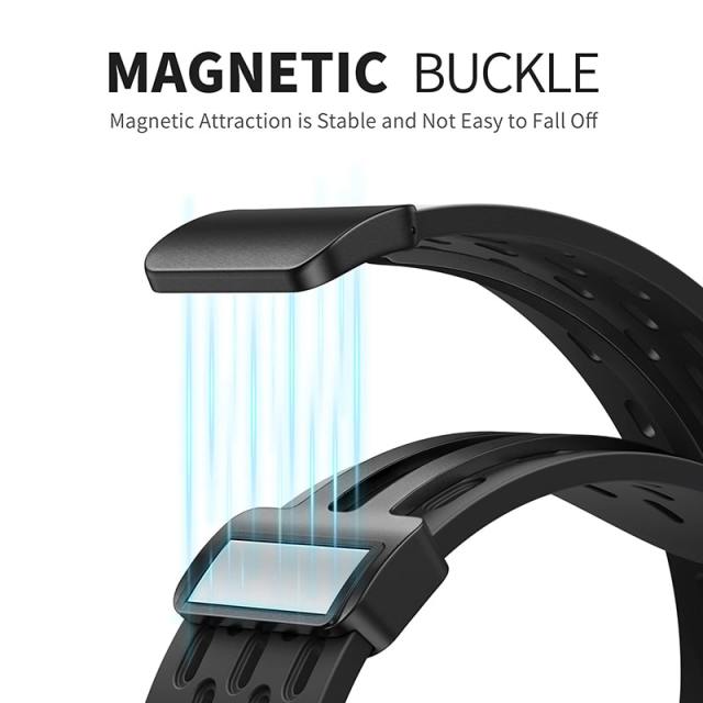 Magnetic Clasp Silicone Straps Compatible with Apple Watch 42mm 44mm 45mm 49mm, Flexible Ventilate Sport Bands for iWatch Series 8/7/6//4/3/2/1/SE Men Women