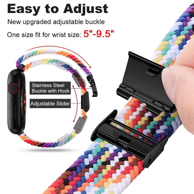 Stretchy Solo Loop Compatible with Apple Watch Band 38mm 40mm 41mm 42mm 44mm 45mm 49mm, Elastic Nylon Wristband for iWatch Series Ultra/8/7/6/5/4/3/2/1/SE