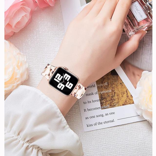Stylish Resin Bands Compatible with Apple Watch Series 8-1 SE, iWatch Ultra 49mm 45mm 44mm 42mm 41mm 40mm 38mm for Women