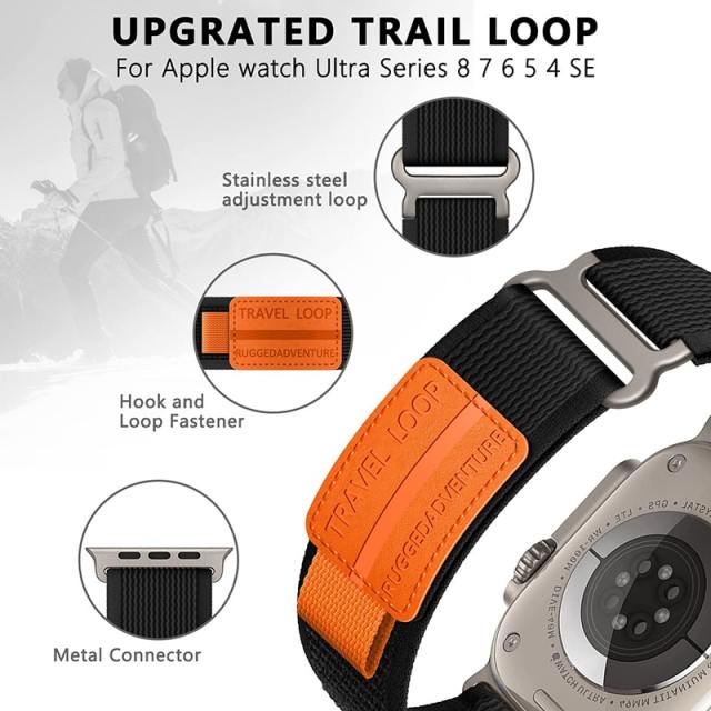 Trail Loop Sport Bands Compatible with Apple Watch Ulrta Series 8-1 SE, iWatch 49MM 45MM 44MM 42MM 41MM 38MM 40MM for Men