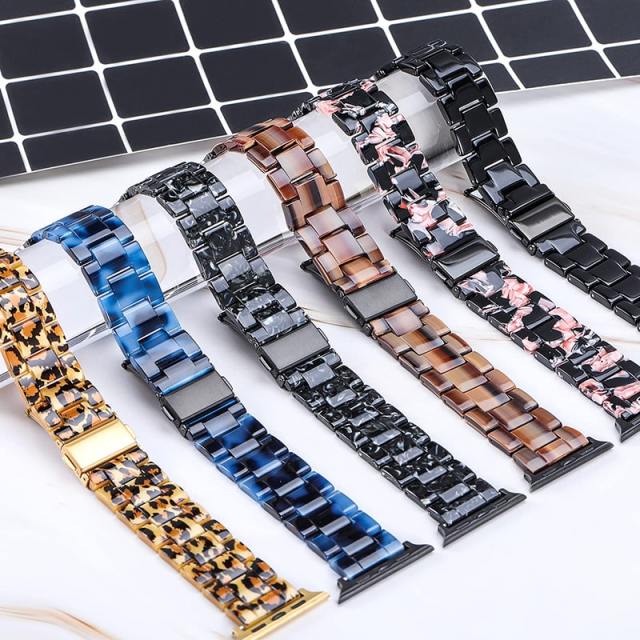Stylish Resin Bands Compatible with Apple Watch Series 8-1 SE, iWatch Ultra 49mm 45mm 44mm 42mm 41mm 40mm 38mm for Women