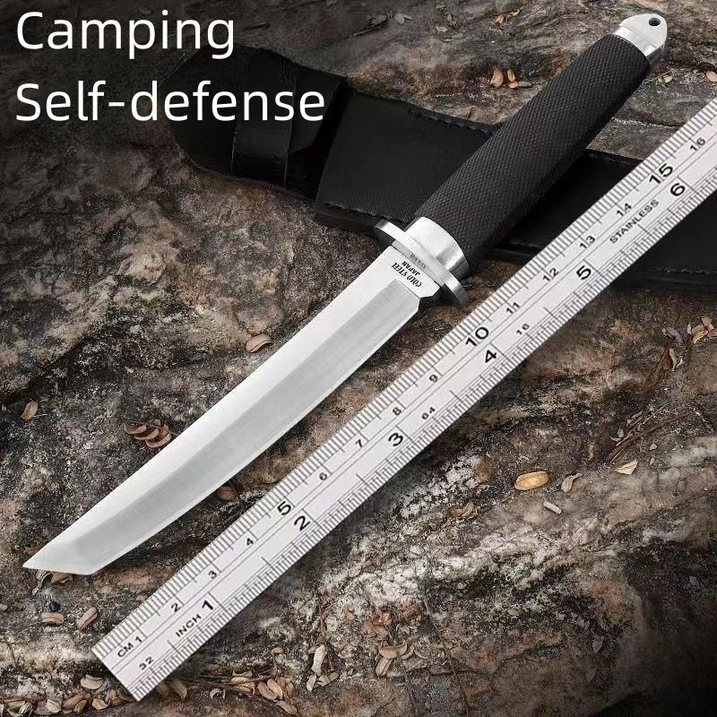 Outdoor high hardness camping Japanese style straight knife camping mountaineering knife wild survival self-defense knife
