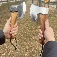 Beech wood camping axe outdoor axe short handle mini axe housewarming moving axe camp wood cutting axe