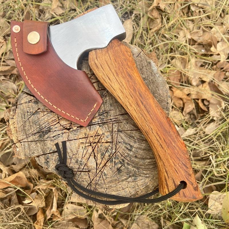 Beech wood camping axe outdoor axe short handle mini axe housewarming moving axe camp wood cutting axe