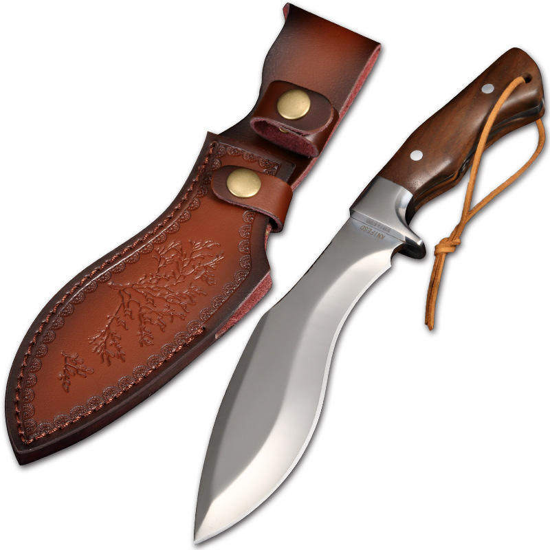High hardness keel integrated walnut handle outdoor machete