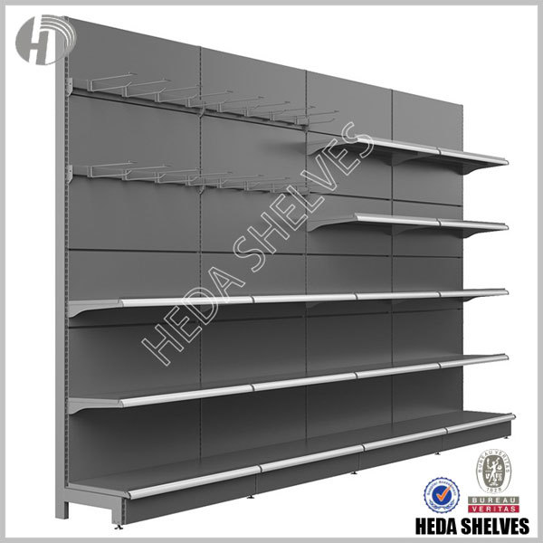 New Black Gondola Shelf For Supermarket