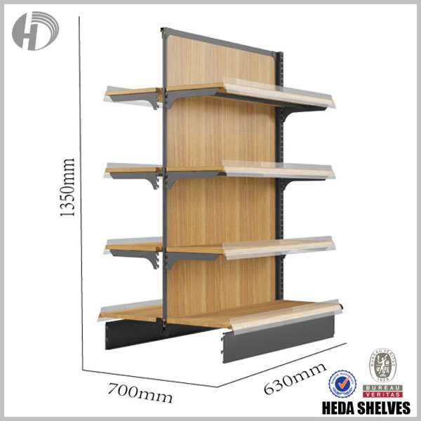 Steel Wooden Gondola Shelves for Supermarket Retail Store