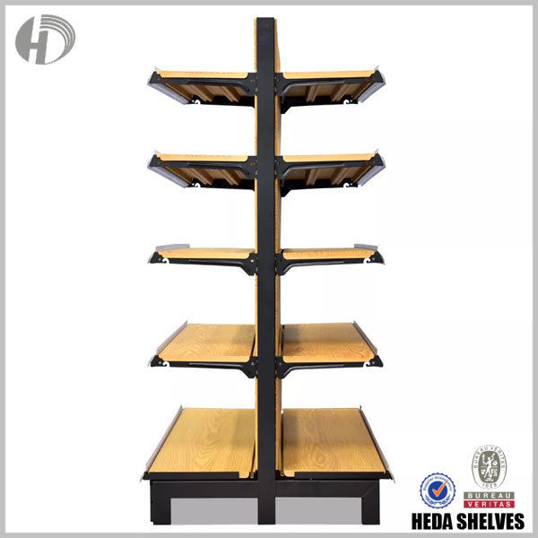 Wood Style Gondola Shelving For Store/Supermarket