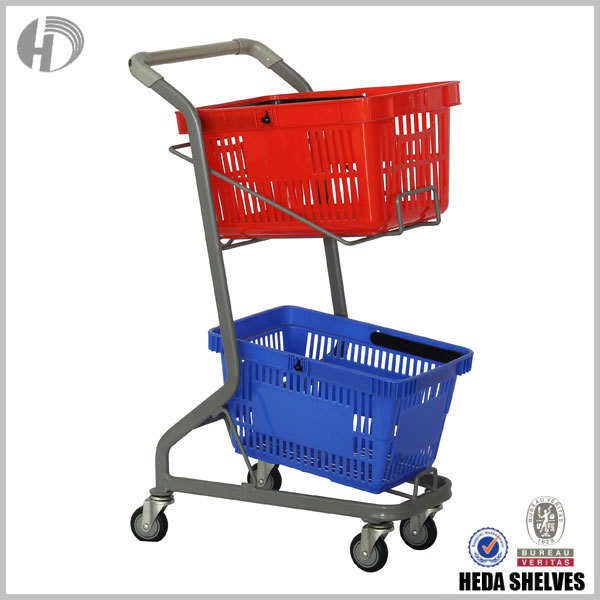 Double-layer Supermarket Grocery Cart - Type B