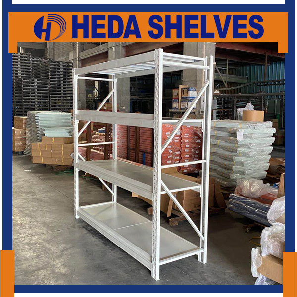 All White Warehouse Storage Racks with Butterfly Hole