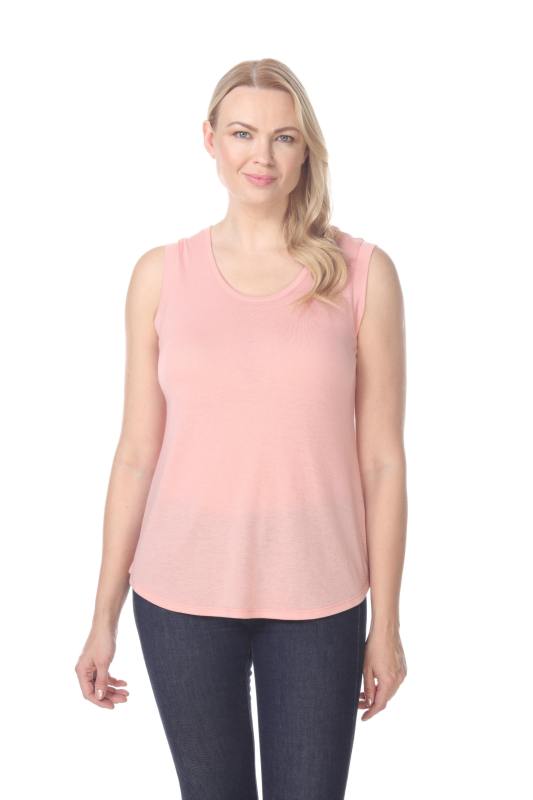 7311 Ladies Poly Viscose Pleated Back Tank Top