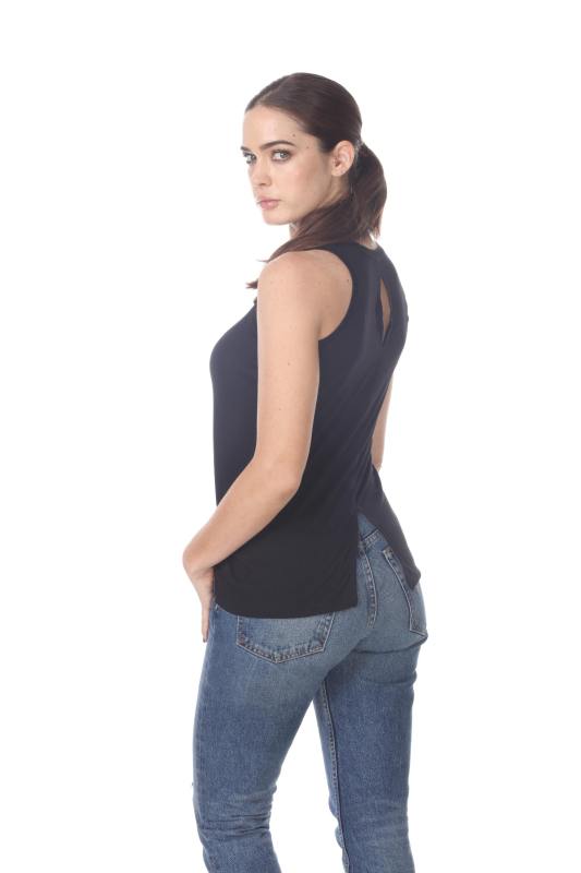 3311 Junior's Poly Viscose Tank Top with Slit Back