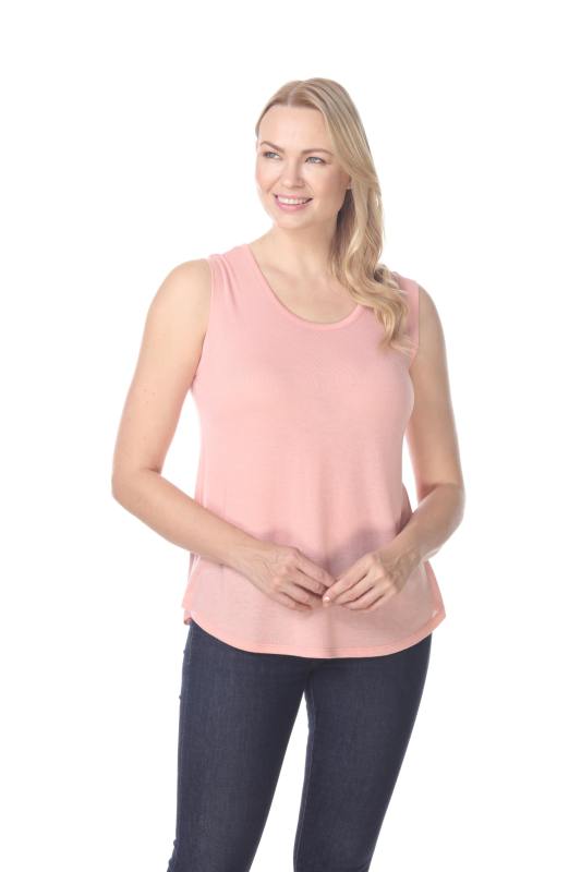 7311 Ladies Poly Viscose Pleated Back Tank Top