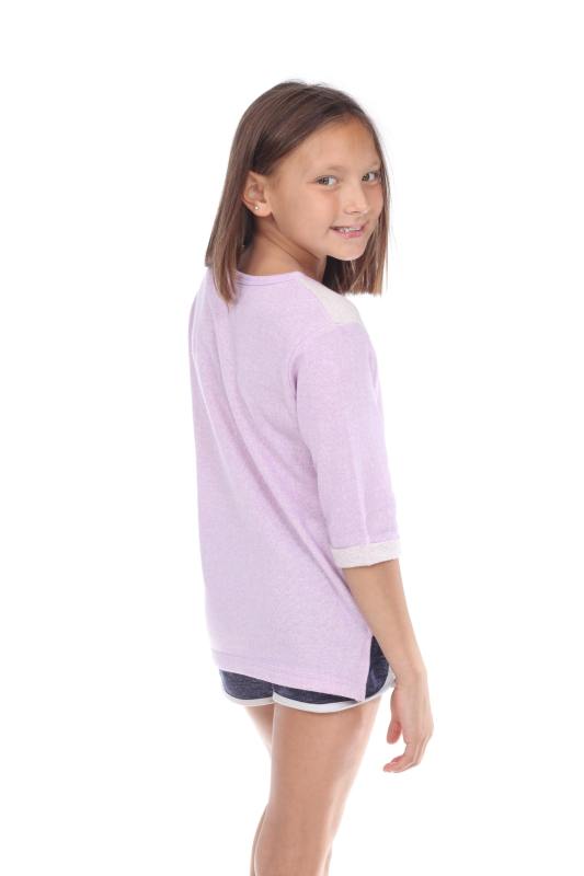 8908 Girls Cuffed 3/4 Sleeve Pullover