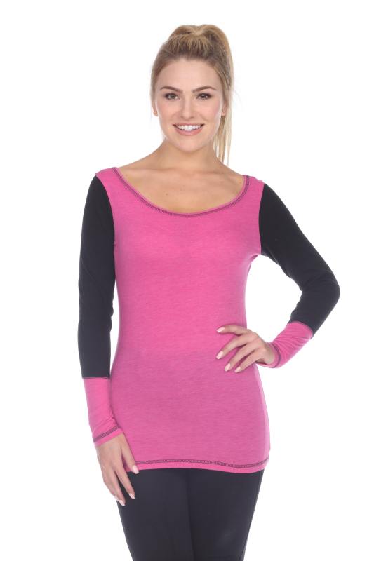 3101 Junior's Cotton Poly Blend Body with Black Thermal Long Sleeve Tee