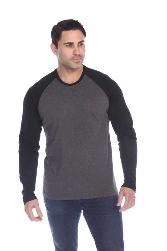 3701 Men's Long Sleeve CVC Blended Crew Neck Raglan