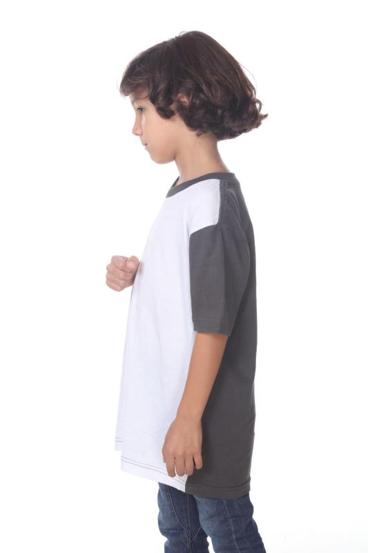 9607 Boy's Color Block V Neck Tee