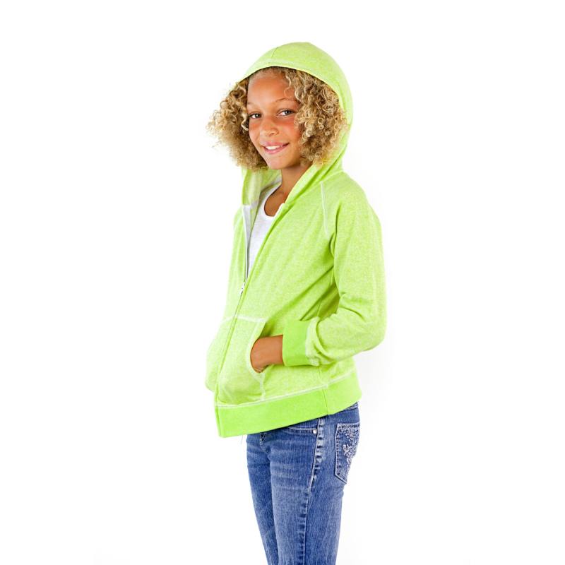 8902G Girls French Terry Llong Sleeve Zip Hoodie