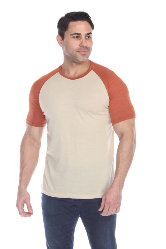 3601 Men's Short Sleeve CVC Blended Crew Neck Raglan