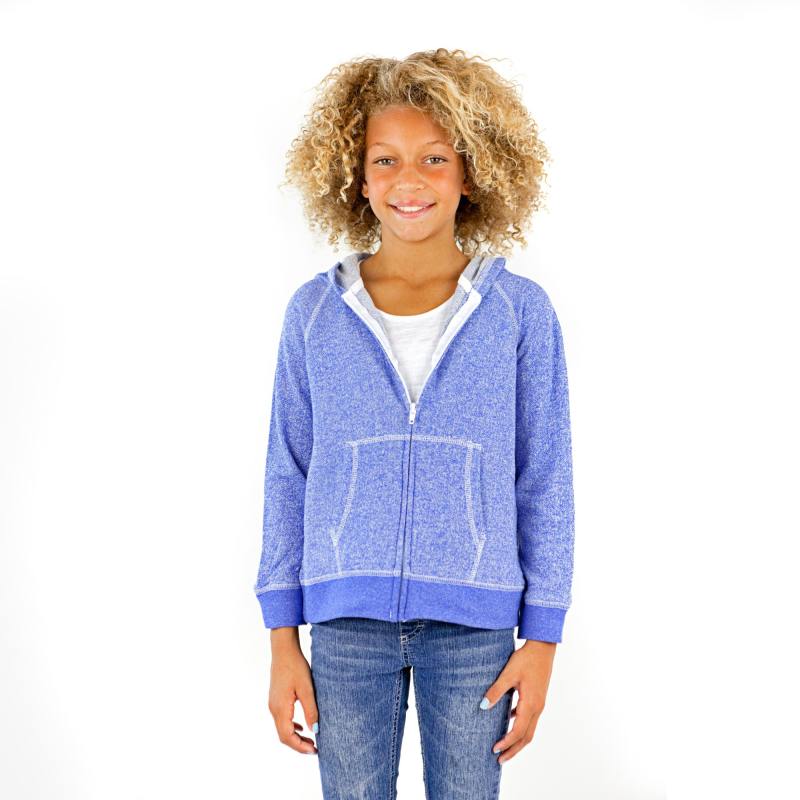 8902G Girls French Terry Llong Sleeve Zip Hoodie