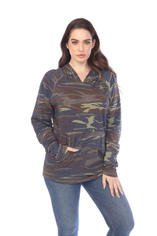 3606C Adult Unisex Camo Print Pullover Hoodie