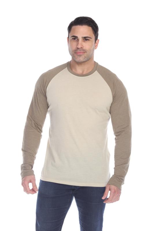 3701 Men's Long Sleeve CVC Blended Crew Neck Raglan