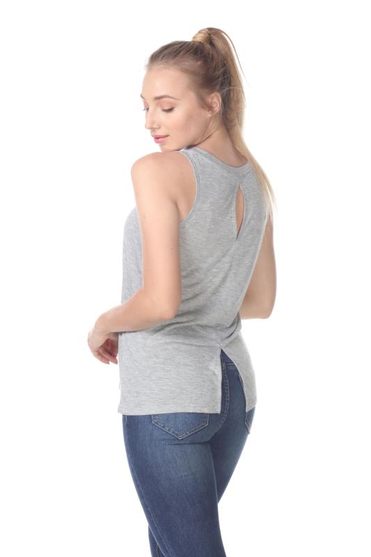 3311 Junior's Poly VIscose Tank Top with Slit Back