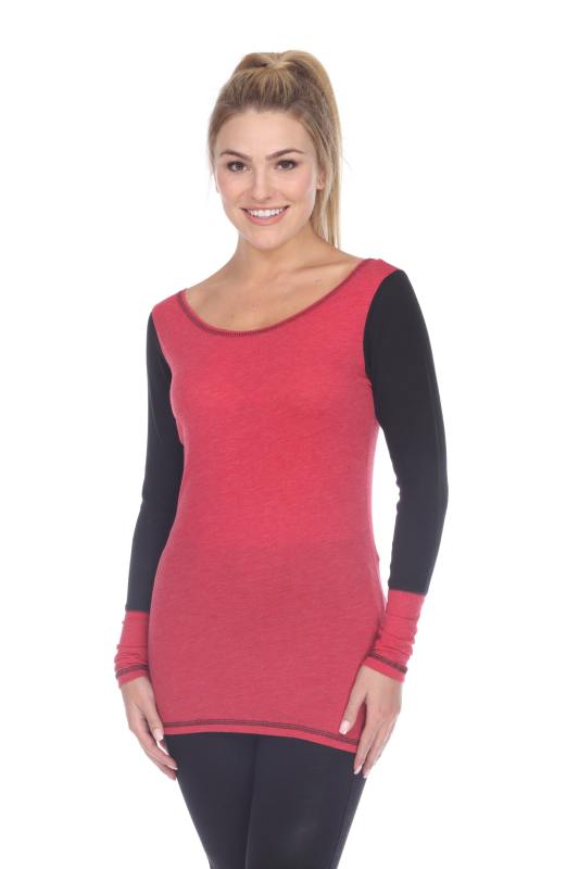 3101 Junior's Cotton Poly Blend Body with Black Thermal Long Sleeve Tee