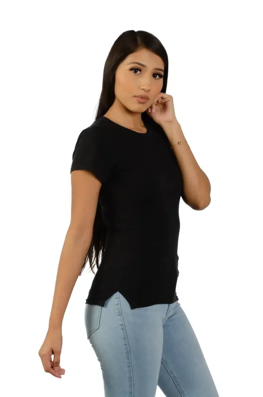 1005 Side Slit High Rise Short Sleeve Tee