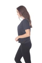 3216 Junior's Rolled Cuff Short Sleeve Boxy Tee