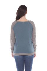 3102 Junior's Cotton Poly Contrast Raglan Long Sleeve Pullover