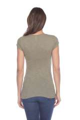 6050 Juniors Cap Sleeve Cotton Slub Tee