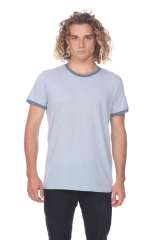 3602 Men's Short Sleeve CVC Blended Crew Neck Ringer Tee