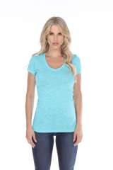 6053 Juniors Cap Sleeve Cotton Slub Tee