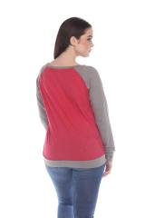 3102 Junior's Cotton Poly Contrast Raglan Long Sleeve Pullover