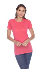 3800 Junior's Short Sleeve Poly Linen Crew Neck Tee