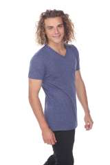 3702 Men's Poly Linen Blend V-Neck Tee