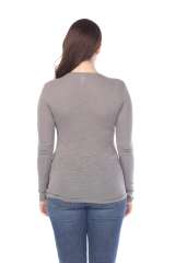 6150 Junior's Long Sleeve Cotton Slub Crewneck Tee