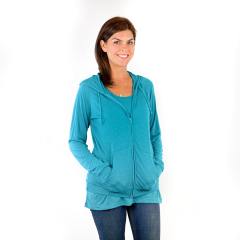 7154 LADIES POLY RAYON SLUB LONG SLEEVE ZIP HOODIE
