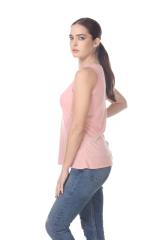 3311 Junior's Poly VIscose Tank Top with Slit Back