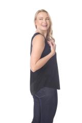7311 Ladies Poly Viscose Pleated Back Tank Top