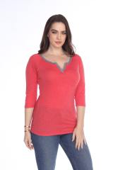 3204 Junior's Tri Blend Split V-Neck 3/4 Sleeve Raglan