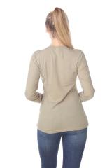 3100 Junior's Long Sleeve CVC Blended Crew Neck Tee