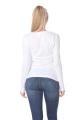 6150 Junior's Long Sleeve Cotton Slub Crewneck Tee