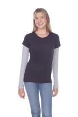 4160 Junior's Long Sleeve Jersey/Thermal 2-fer
