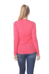 3804 Junior's Poly Linen Long Sleeve Crewneck Tee