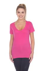 3903 Junior's Bamboo Blend Short Sleeve Deep V Neck Tee