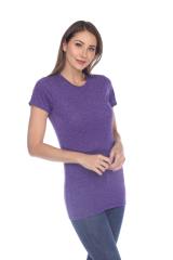 3800 Junior's Short Sleeve Poly Linen Crew Neck Tee